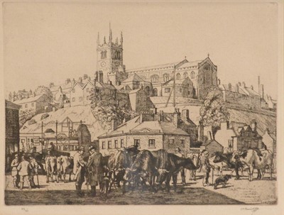 Lot 376 - Charles Frederick Tunnicliffe, The Cattle Fair Macclesfield