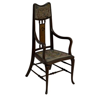 Lot 418 - Edwardian mahogany salon chair