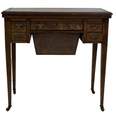 Lot 340 - Lady's rosewood and marquetry writing table