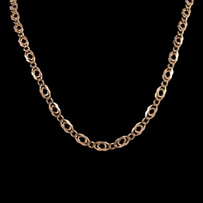 Lot 289 - A 9 carat yellow gold necklace.