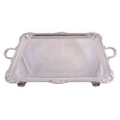 Lot 103 - Large twin-handled silver tray, SI, Sheffield 1930.