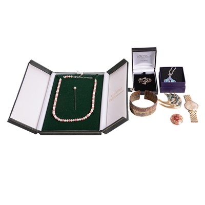 Lot 557 - A collection of silver, white metal, and costume jewellery.