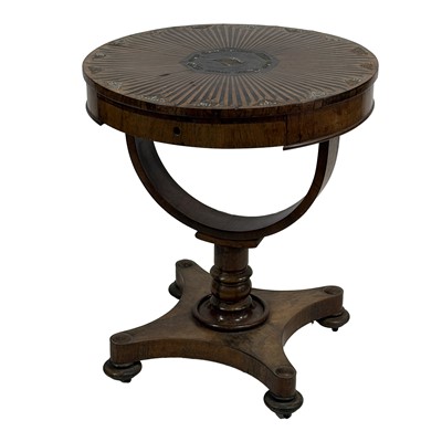 Lot 379 - Early Victorian rosewood and inlaid table