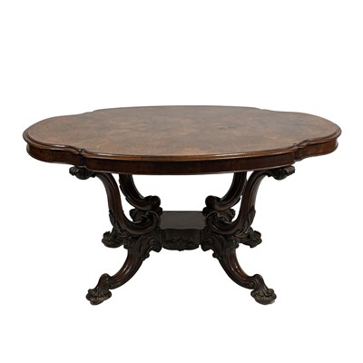 Lot 421 - Victorian burr walnut table