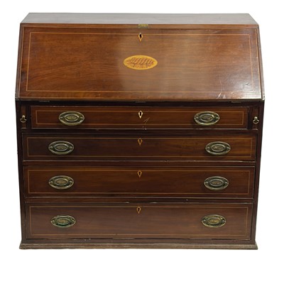 Lot 378 - George III mahogany bureau