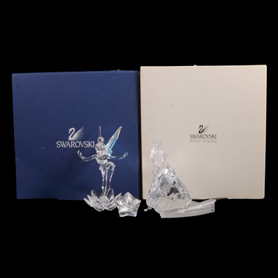 Lot 85 - Swarovski Crystal Cinderella #255108, and Tinkerbell with plaque #905780