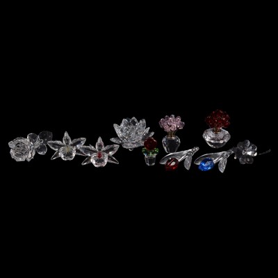 Lot 66 - Swarovski – a collection of crystal flower ornaments