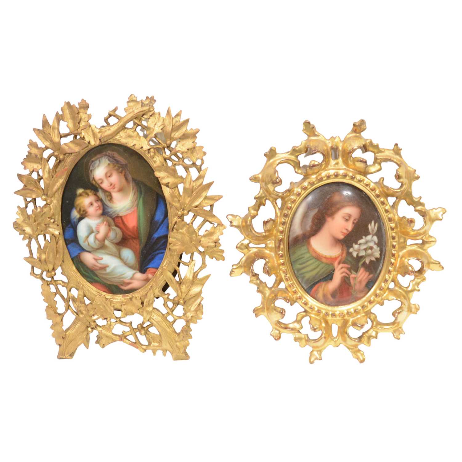 Lot 2 - Two oval porcelain plaques