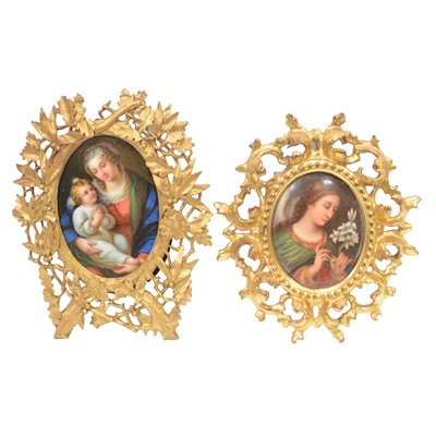 Lot 2 - Two oval porcelain plaques