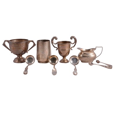 Lot 343 - Small group of silver including trophy cups