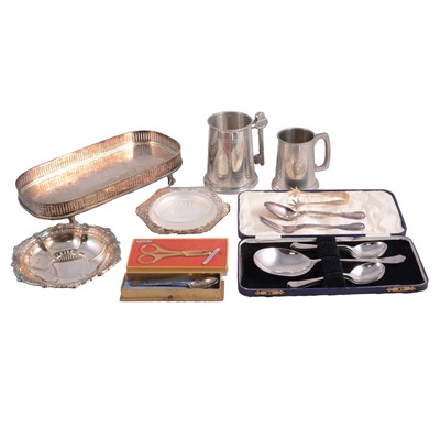 Lot 96 - Quantity of silver plated wares, including two entree dishes