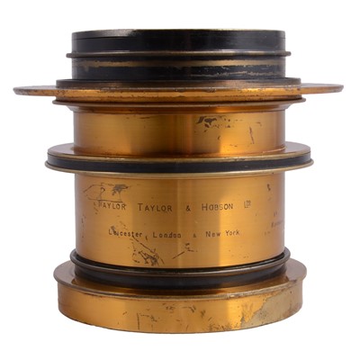 Lot 105 - Taylor, Taylor & Hobson Extra Rapid Rectilinear (E.R.R.) large-format brass lens.