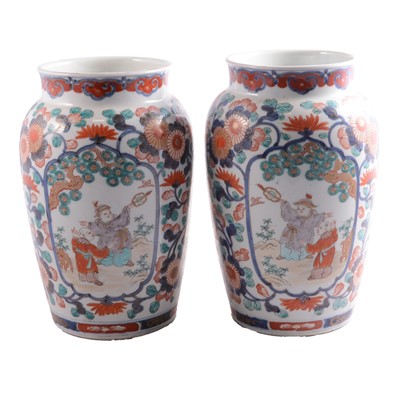 Lot 2 - Pair of Japanese Kutani ware vases