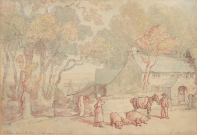 Lot 135 - Thomas Rowlandson (1756-1827), Cottage near Stratton, Cornwall
