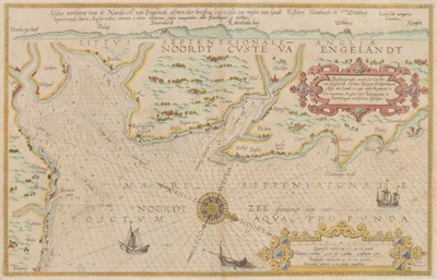 Lot 37 - Lucas Janszoon Waghenaer (1535-1606), Aldus Verthoont hem de Noordtcust van Engelandt