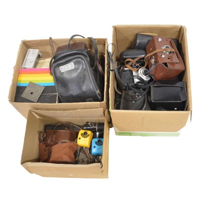 Lot 111 - A large assortment of vintage cameras and accessories