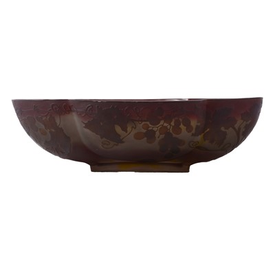 Lot 8 - Large cameo glass quatrefoil bowl