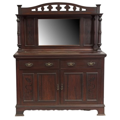 Lot 332 - Late Victorian walnut mirror back sideboard