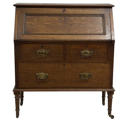 Lot 375 - Edwardian oak bureau