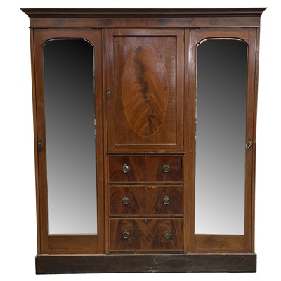 Lot 324 - Edwardian inlaid mahogany part bedroom suite