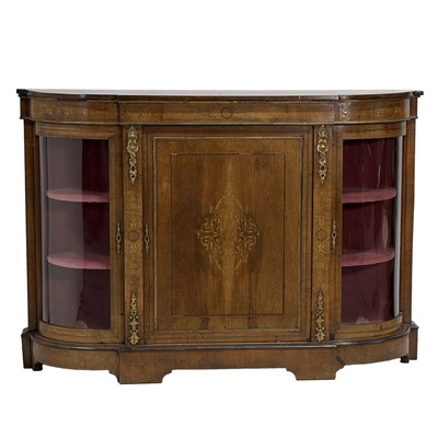 Lot 352 - Victorian burr walnut break-front credenza
