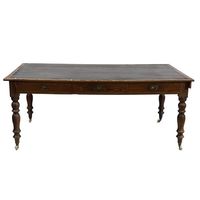 Lot 397 - Victorian pitch pine library desk