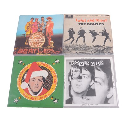 Lot 268 - The Beatles - six LP vinyl records and various associated 45s
