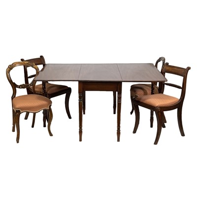 Lot 322 - Georgian style mahogany dining table and nine chairs