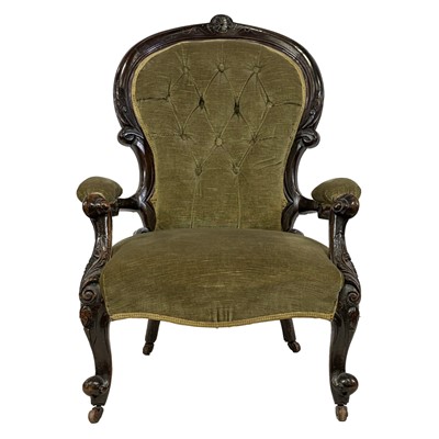 Lot 523 - Victorian mahogany armchair