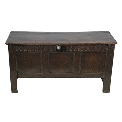 Lot 395 - Joined oak coffer, 18th Century