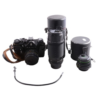 Lot 91 - Zentih TTL camera body, and lenses