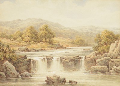 Lot 368 - Charles A Bool, River landscapes with waterfalls, a pair