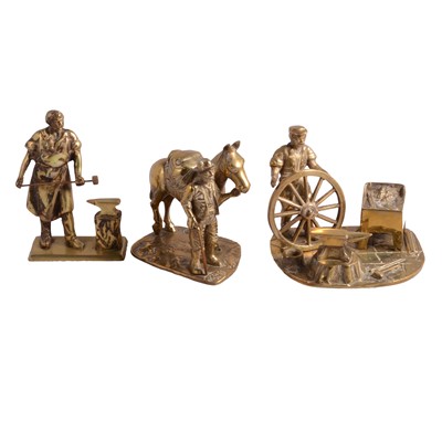 Lot 88 - Quantity of cast brass figures, and other household metalwares