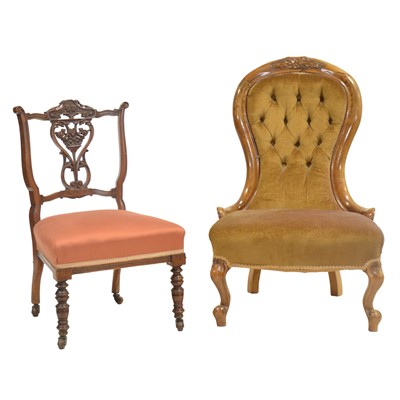 Lot 527 - Two Victorian nursing chairs