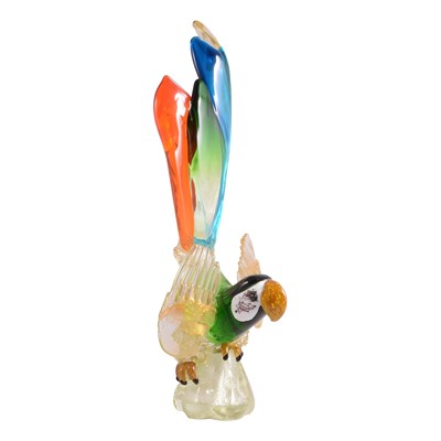 Lot 28 - Barovier & Toso style large coloured glass parrot model