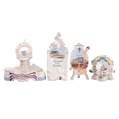 Lot 138 - Quantity of porcelain souvenir watch stands, late 19th century
