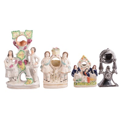 Lot 60 - Collection of Staffordshire pottery watchholders, and similar
