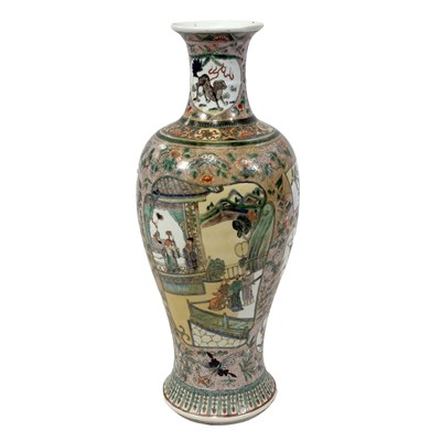 Lot 75 - Large Chinese famille verte vase, Kangxi style