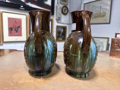 Lot 10 - Dr Christopher Dresser for Linthorpe Pottery, a pair of Aesthetic movement vases