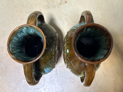 Lot 10 - Dr Christopher Dresser for Linthorpe Pottery, a pair of Aesthetic movement vases