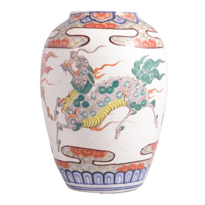 Lot 11 - A Meiji period vase, hand-painted decoration