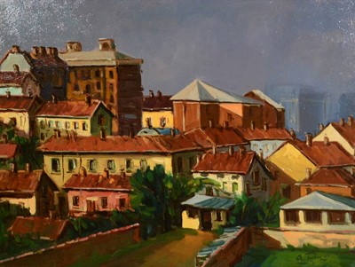 Lot 373 - A Puttini, Italian town scene