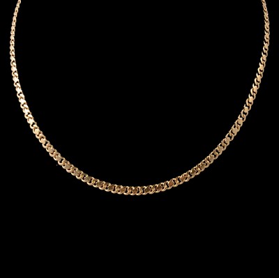 Lot 220 - An 18 carat yellow gold chain necklace.