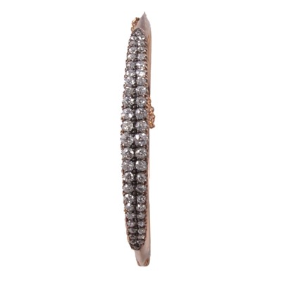 Lot 162 - A diamond set half-hinged bangle.