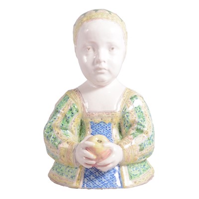Lot 46 - Italian faience pottery bust, after Minghetti