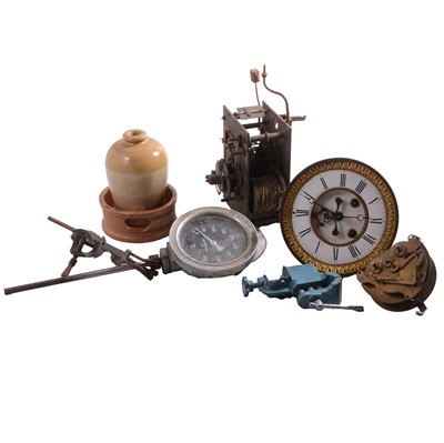 Lot 109 - Quantity of clock movements and parts, etc