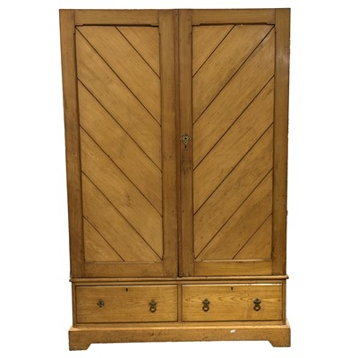 Lot 253 - Victorian satin walnut wardrobe