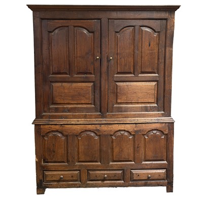 Lot 237A - George III oak press cupboard