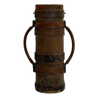 Lot 280 - Leather mortar case stick stand