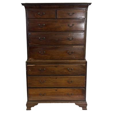 Lot 264 - George III mahogany chest on chest